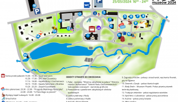 Noc Muzeów "Na ludowo" - 25 maja 2024 r. - plan sytuacyjny wydarzenia