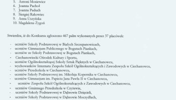 Rozstrzygnięcie XV Konkursu na Wykonanie Palmy Wielkanocnej