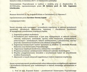 Podpisanie porozumienia o współpracy między Uniwersytetem Przyrodniczym w Lublinie a Muzeum Rolnictwa w Ciechanowcu